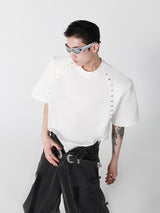 Summer-Metal-Bead-Shoulder-Cotton-Tee---Streetwear-Essential-White