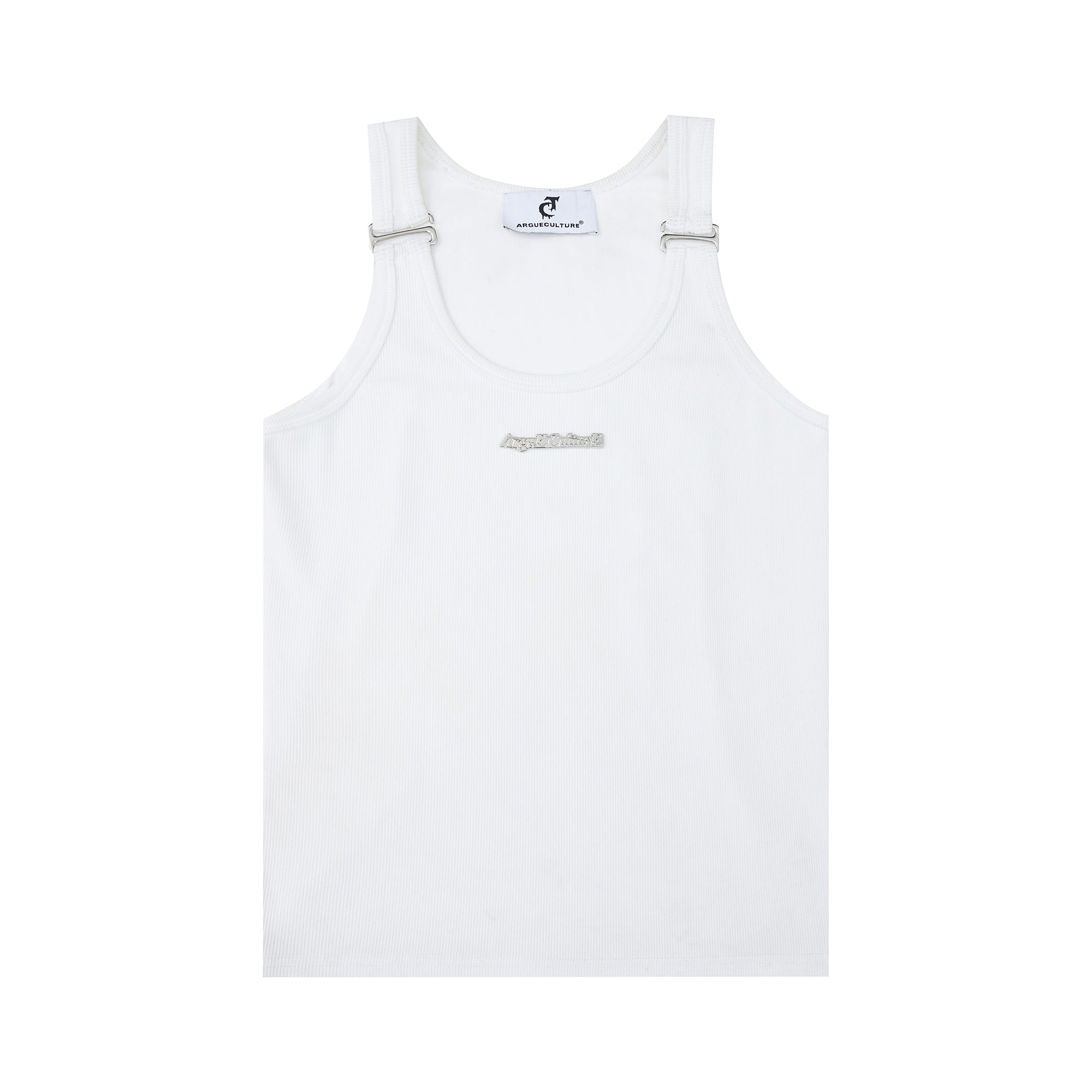 Summer-Muscle-Tank---Slim-Fit-Textured-Sleeveless-Tee-with-Metal-Straps-White