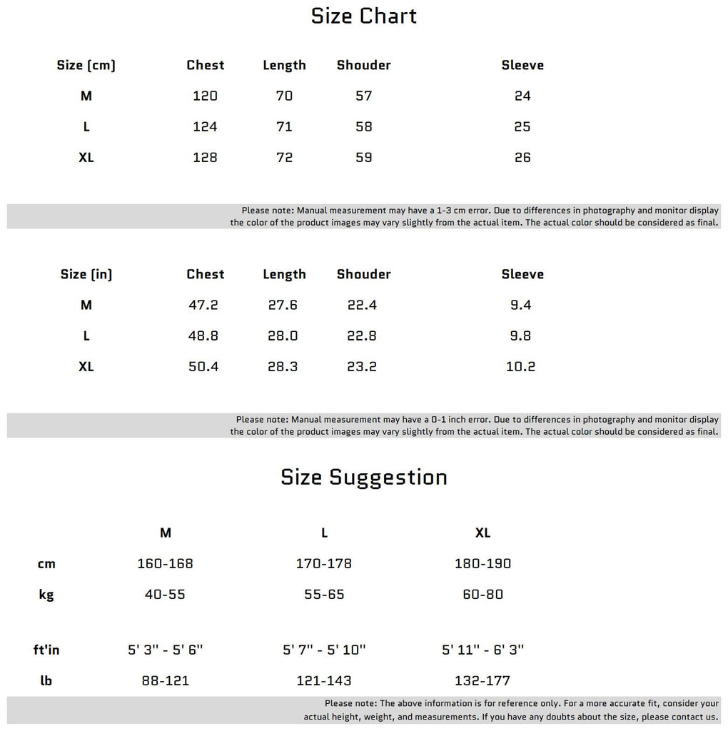 Size Chart for 구조화된 숄더 패드가 있는 금속 장식 티셔츠