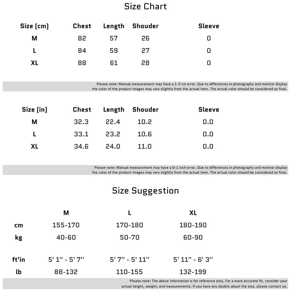 Size Chart for 메탈릭 요소와 텍스처 주름이 있는 슬림 핏 탱크탑