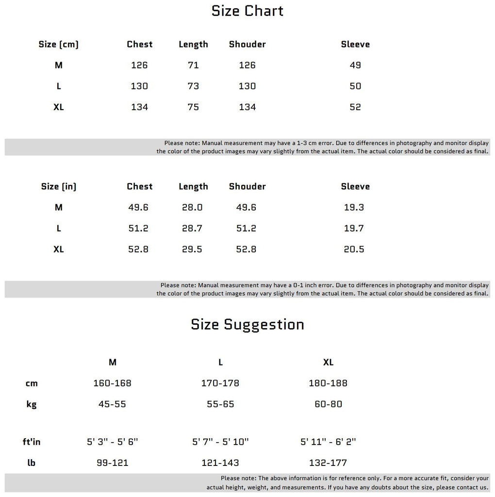 Size Chart for 엣지가 있는 디테일이 있는 메탈릭 메시 스플라이스 롱 슬리브 티셔츠