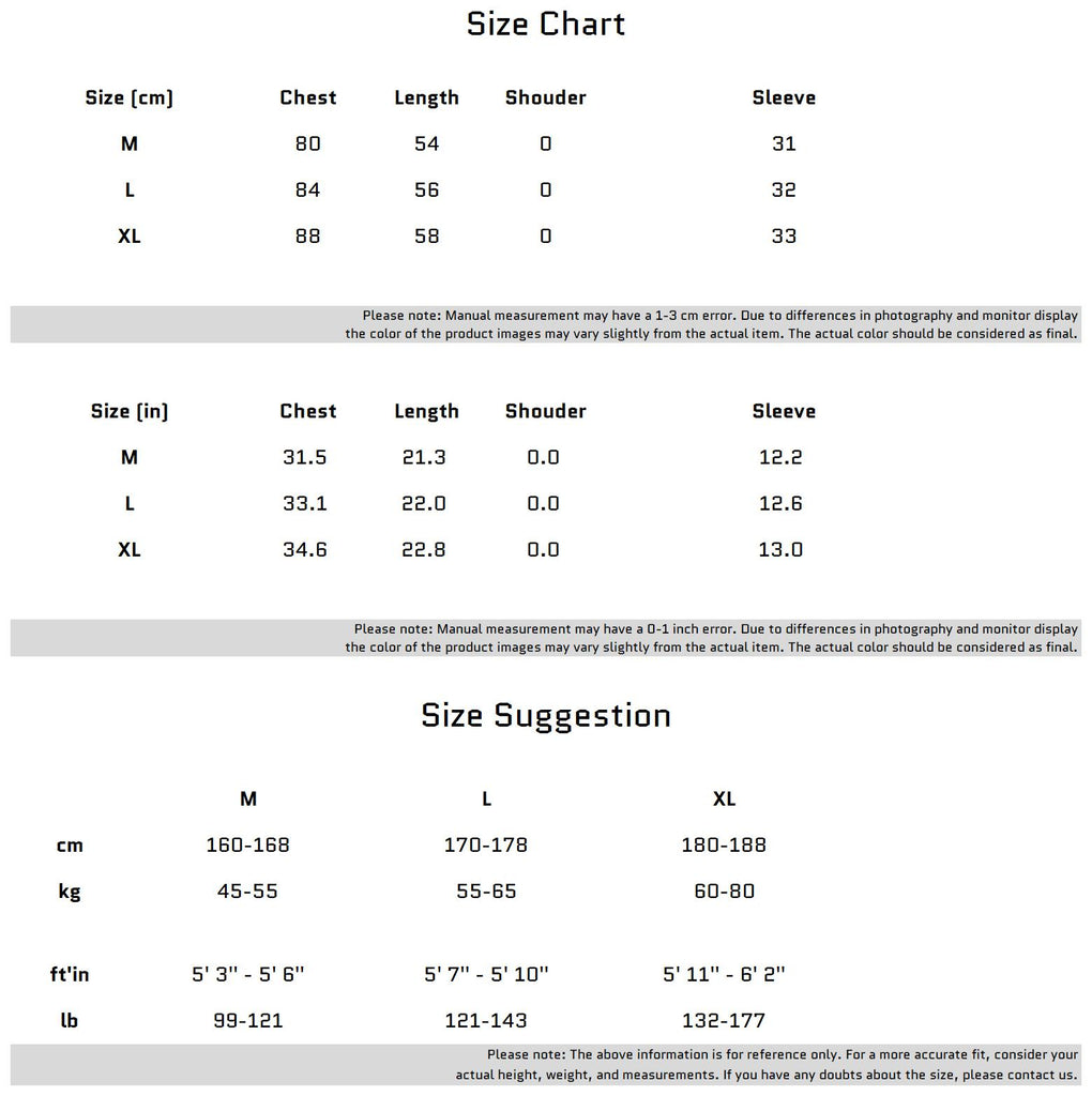 Size Chart for Avant Garde Slim Fit T-shirt with Unique Design and Texture