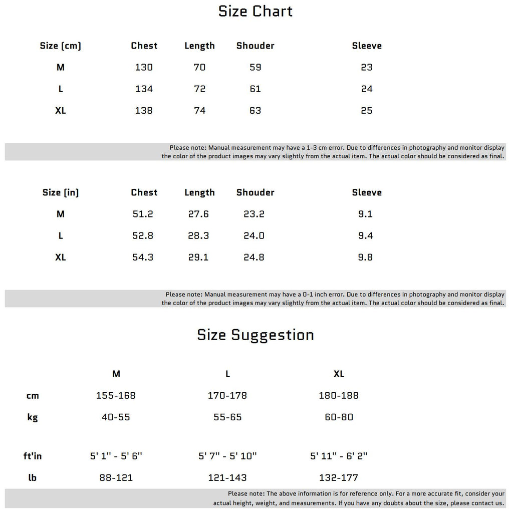 Size Chart for Elegantes Metall-Zip-T-Shirt mit metallicfarbenem Druckakzent