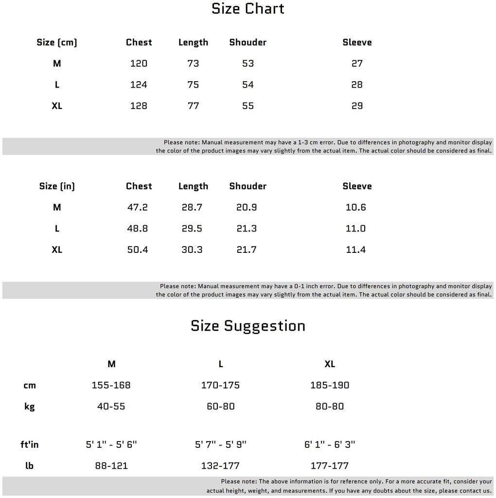 Size Chart for Asymmetrical Collar T-shirt with Unique Metal Buckles