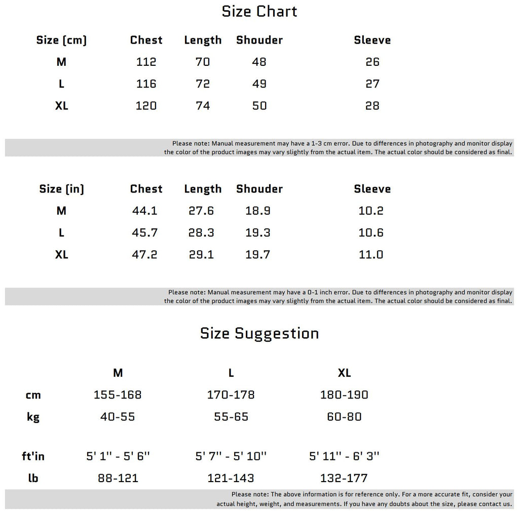 Size Chart for 모던 스타일링을 위한 금속 컷아웃이 있는 반팔 티셔츠