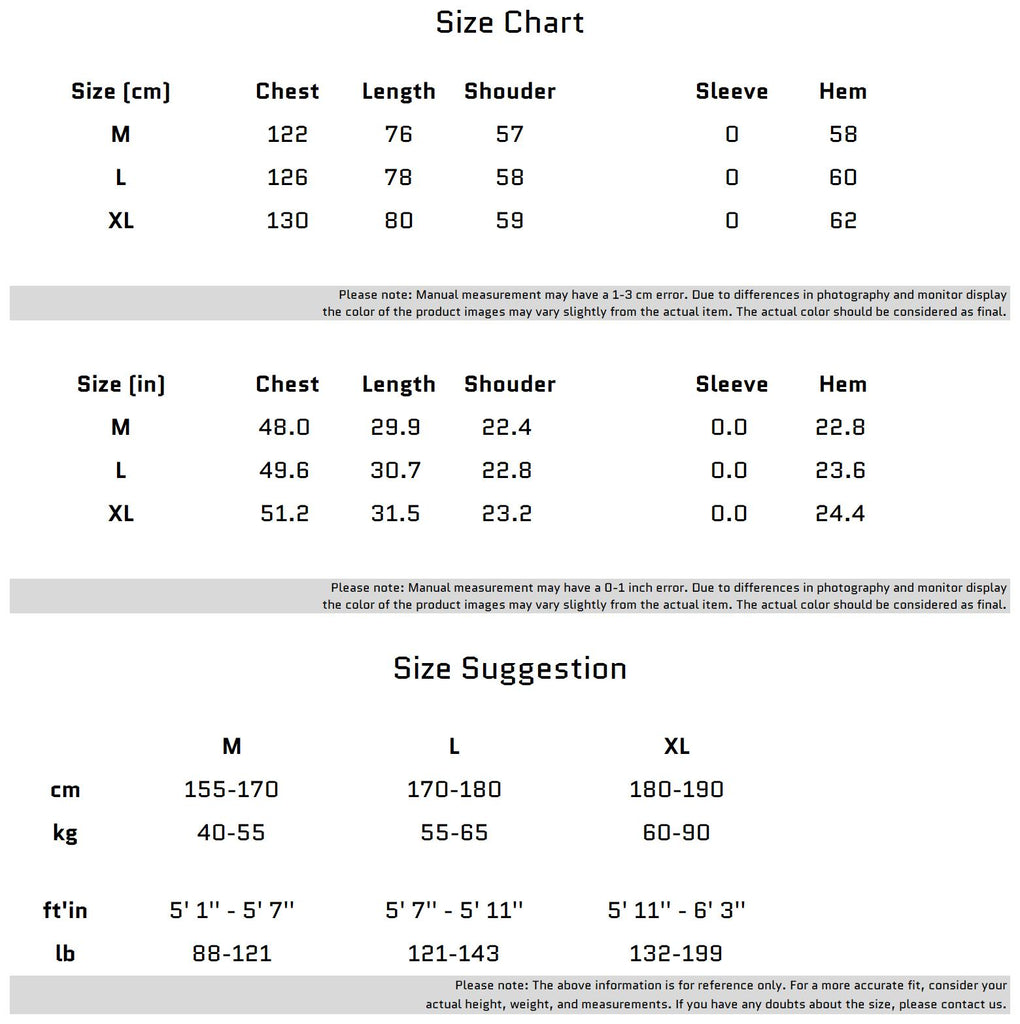 Size Chart for Men's Deconstructed Mesh Short Sleeve Shirt with Metal Ring Accents