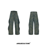 Textured-Denim-Jacket-with-Metal-Zipper---Deconstructed-Blazer-Style-Green-Pants