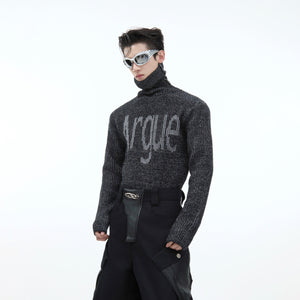 Textured-High-Neck-Slim-Knit-Sweater---Fall-Winter-Streetwear-Black