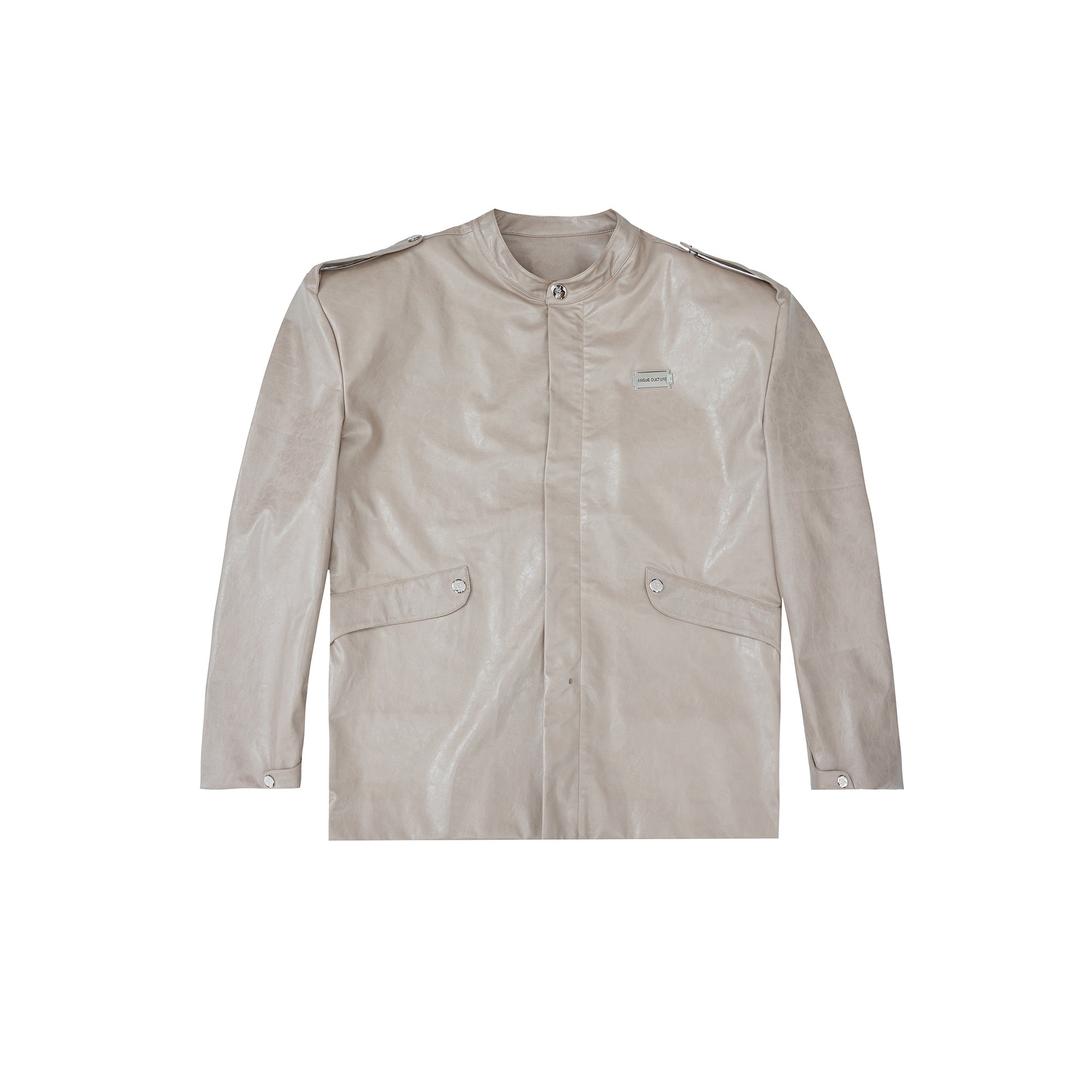 Textured-PU-Leather-Blazer---Slim-Fit-Shoulder-Pad-Mens-Jacket-Yellow