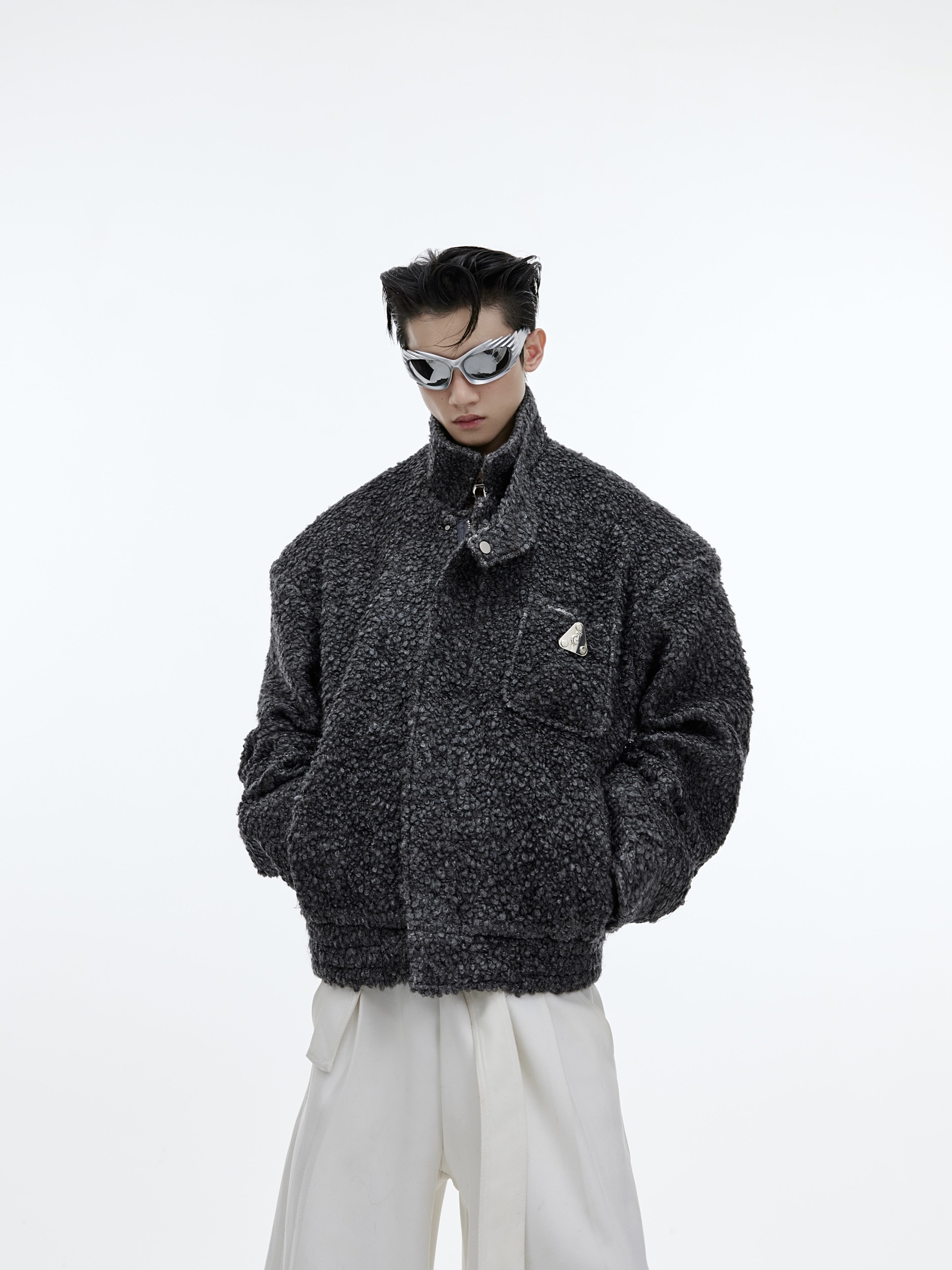 Textured-Wool-Cropped-Jacket---Streetwear-Oversized-Fit-Gray-(Contains Wool)