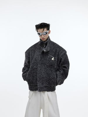 Textured-Wool-Cropped-Jacket---Streetwear-Oversized-Fit-Gray-(Contains Wool)