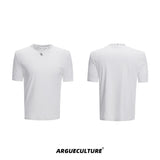 V-neck-Modal-Tee-with-Pearl-Diamond-Collar---Summer-Streetwear-White-T-shirt