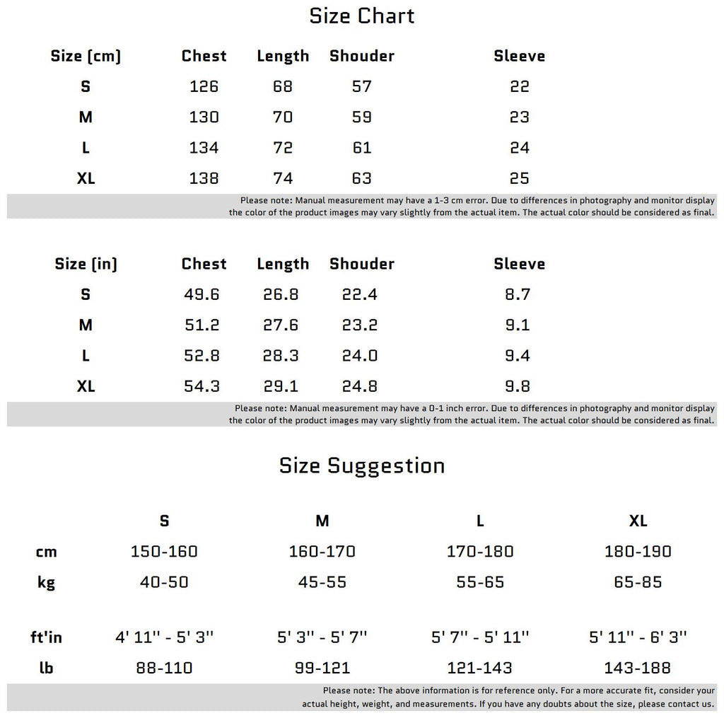 Size Chart for 다양한 색상의 메탈릭 비행기 버클 티셔츠