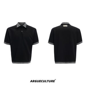 Vintage-Checkered-Polo-Tee-Summer-Streetwear-Short-Sleeve-Black-T-shirt