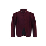 Vintage-Chinese-Inspired-Stand-Collar-Blazer-with-Button-Detail-Red