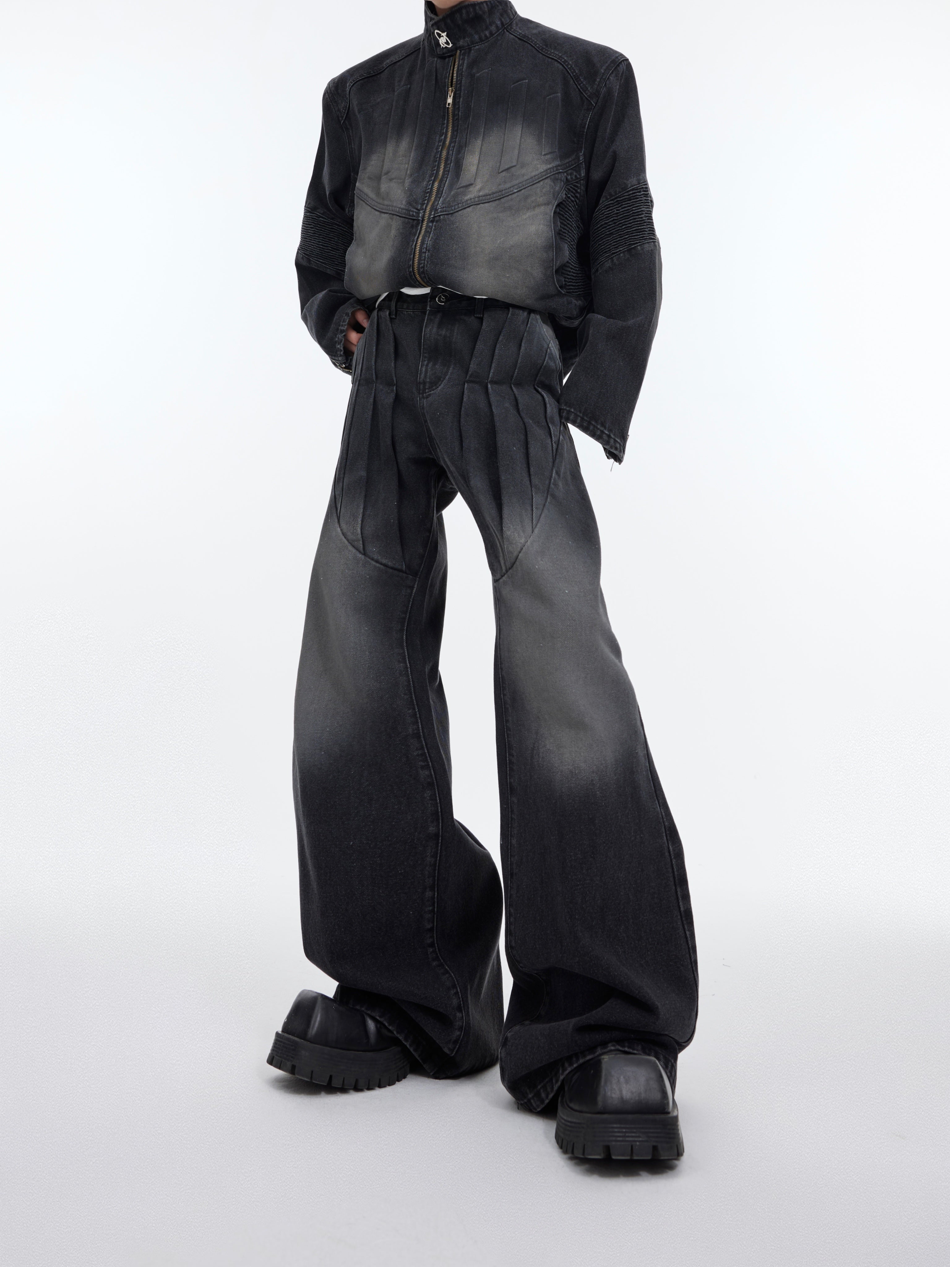 Vintage-Distressed-Denim-Jacket---3D-Embossed-Streetwear-Black-Pants