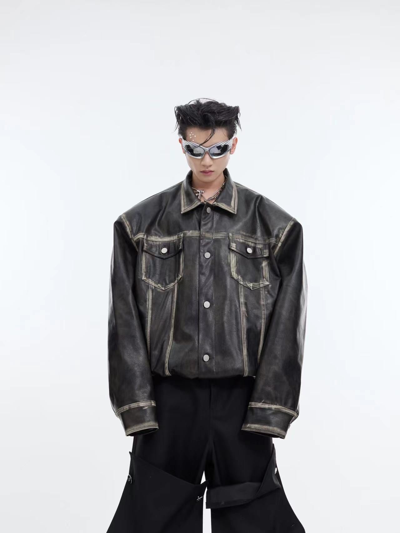 Vintage-Distressed-Leather-Jacket---Oversized-Cropped-Biker-Style-Black