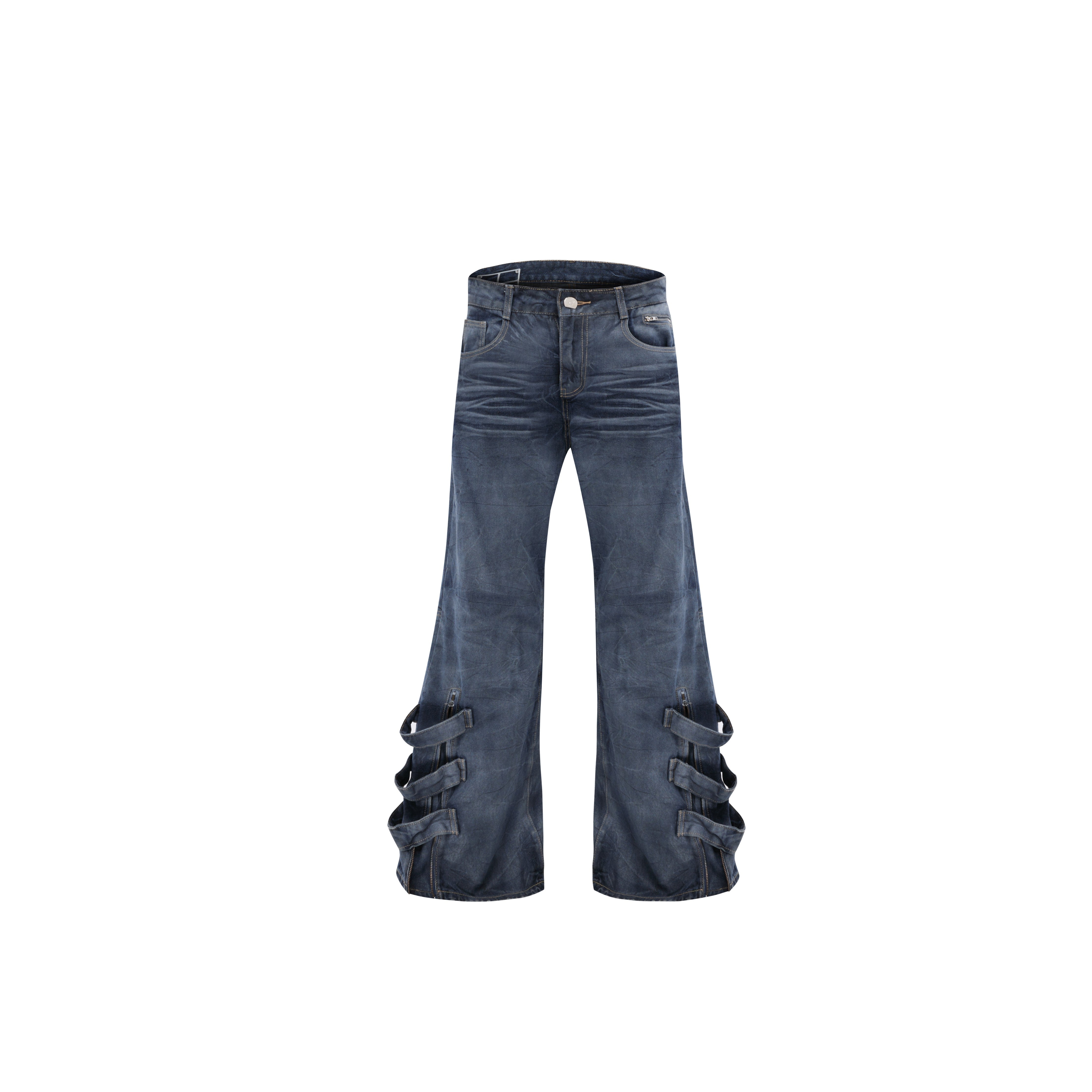 Vintage-Distressed-Tie-Waist-Ruffle-Jeans---Baggy-Streetwear-Pants-Blue