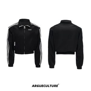 Vintage-Stripe-Collar-Jacket---Cropped-Streetwear-Set-Black-Jacket