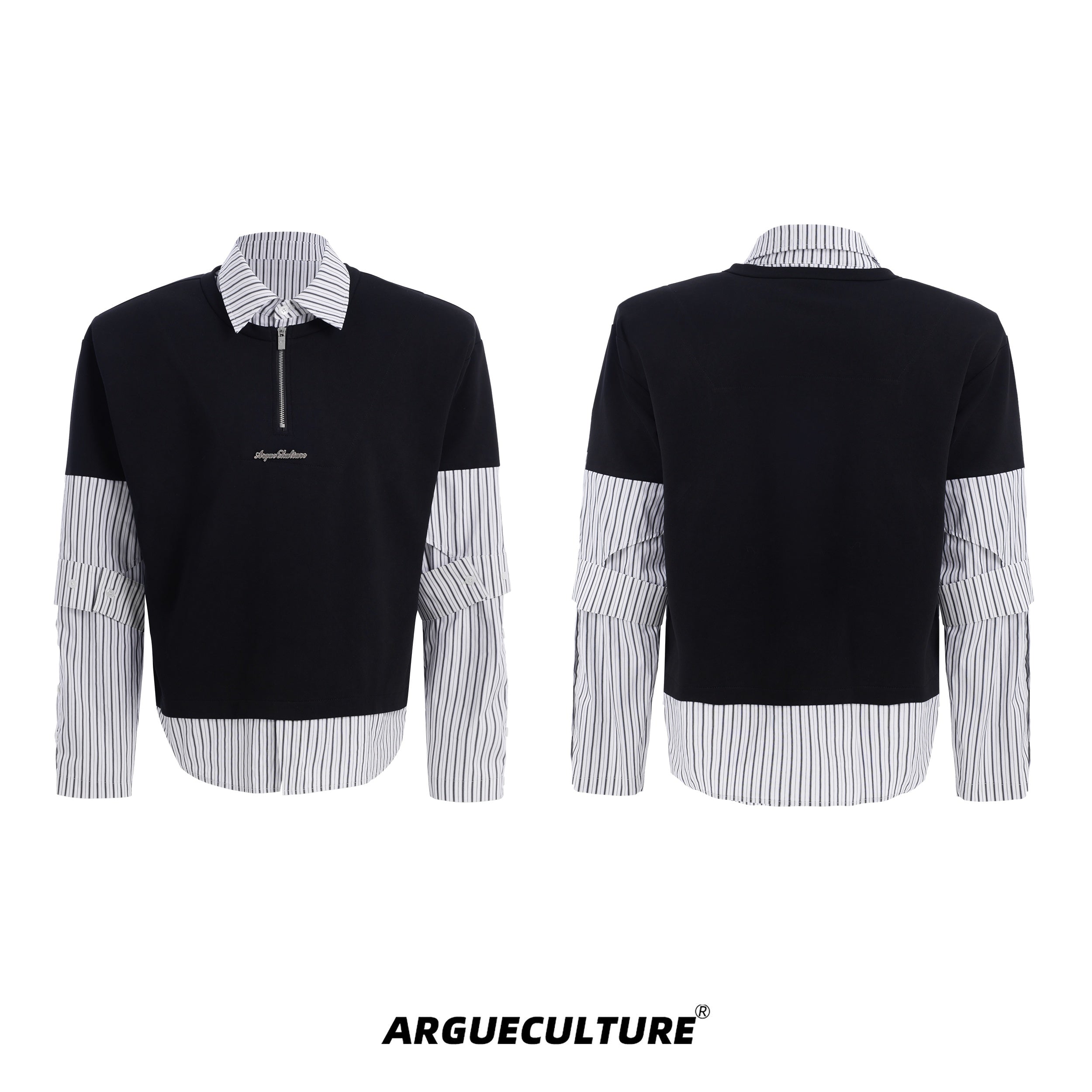 Vintage-Stripe-Shirt-Tee---Loose-Fit-Long-Sleeve-Top-Black