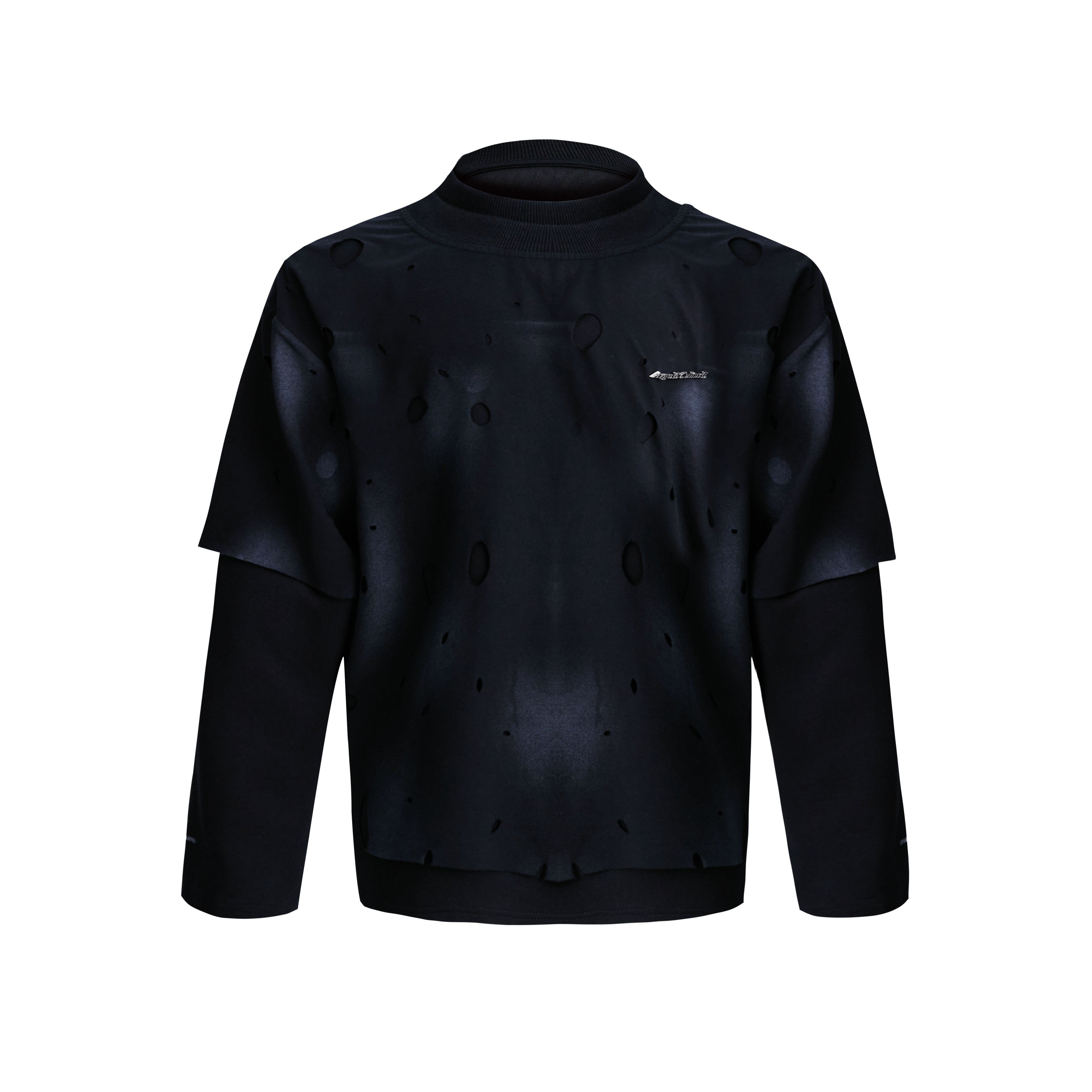 Vintage-Washed-Distressed-Long-Sleeve-Hoodie---Unisex-Fall-Streetwear-Black
