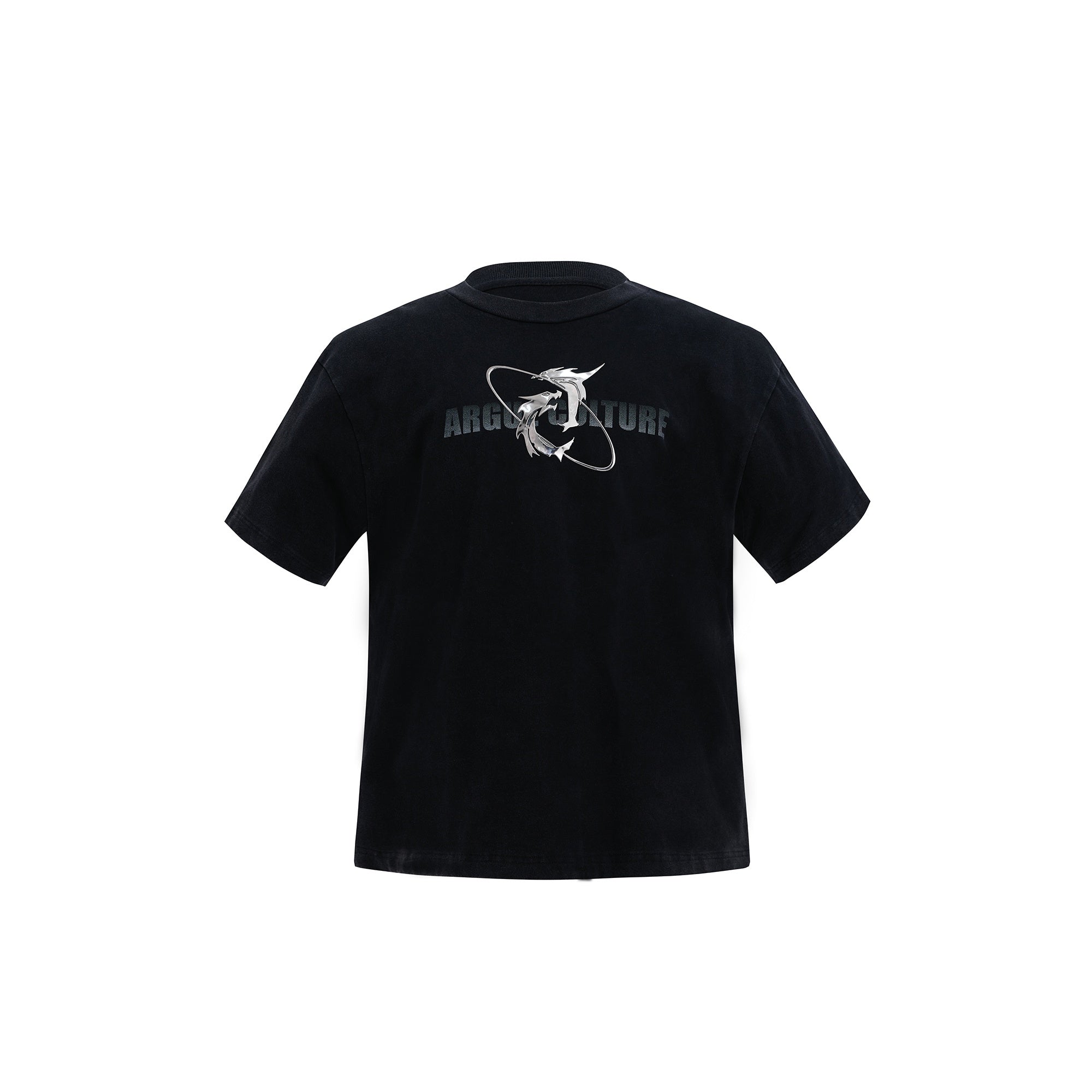 Vintage-Washed-Graphic-Tee---Distressed-Shoulder-Pad-Short-Sleeve-Black