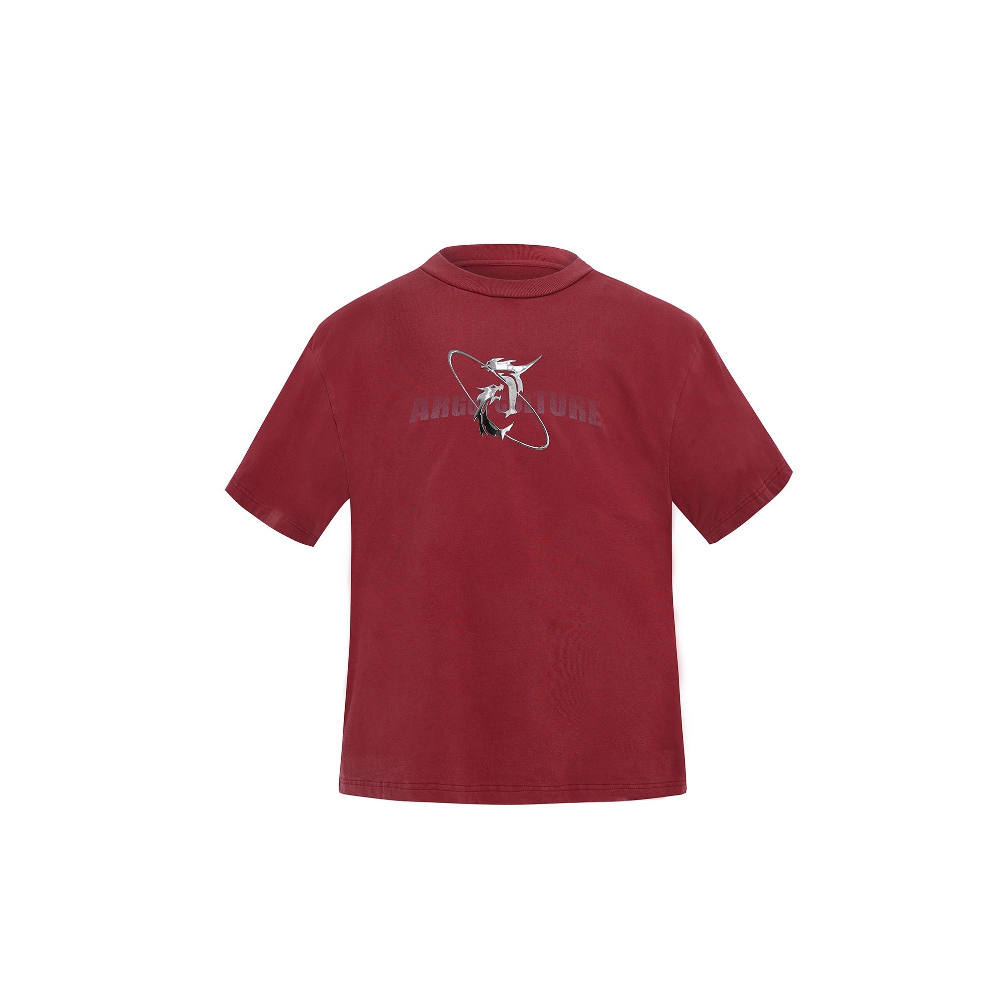 Vintage-Washed-Graphic-Tee---Distressed-Shoulder-Pad-Short-Sleeve-Red