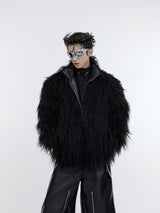 Vintage-Wave-Print-Heavyweight-Faux-Fur-Coat---Winter-Streetwear-Black