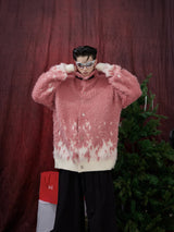 Winter-Gradient-Knit-Sweater-with-Metal-Buttons---Faux-Fur-Trim-Pink