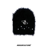 Winter-Knit-Beanie-with-Pearl-Accents---Fluffy-Thick-Streetwear-Cap-Black-Woolen-Hat