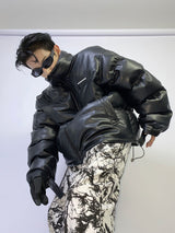 Winter-PU-Leather-Puffer-Jacket---Thickened-Metal-Detail-Streetwear-Coat-Black