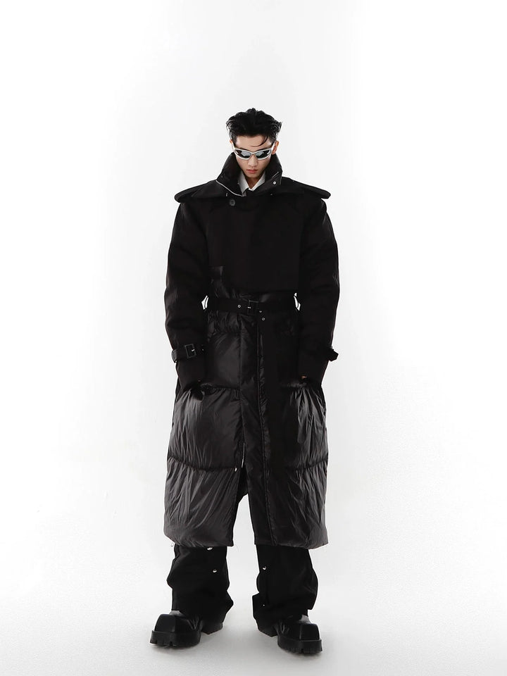 Avant - Garde Deconstructed Down Coat | Two - Piece Long Trench and Puffer Jacket - ArguE CulturE