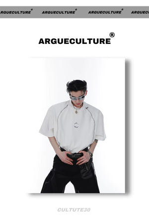 desc::avant-garde-double-zipper-shoulder-pad-tee-metal-print-detail-img-12