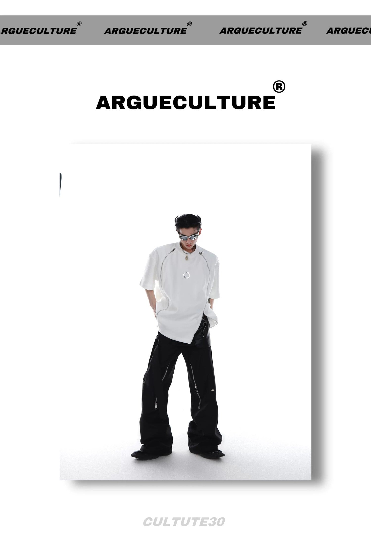 desc::avant-garde-double-zipper-shoulder-pad-tee-metal-print-detail-img-14