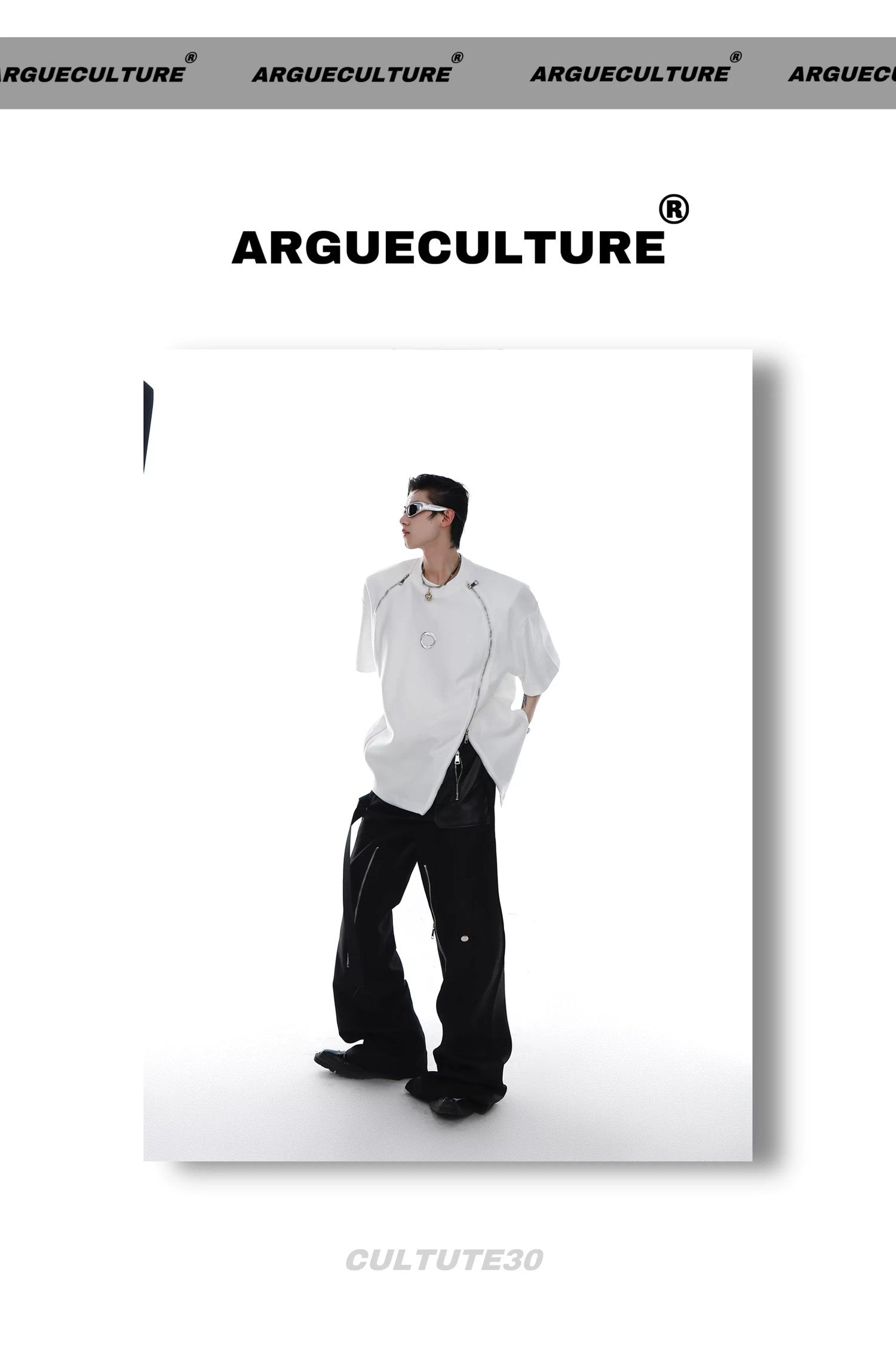 desc::avant-garde-double-zipper-shoulder-pad-tee-metal-print-detail-img-15