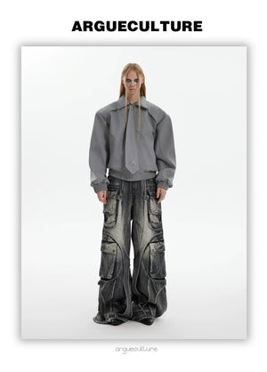 desc::baggy-distressed-cargo-jeans-with-raw-edge-straps-detail-img-7