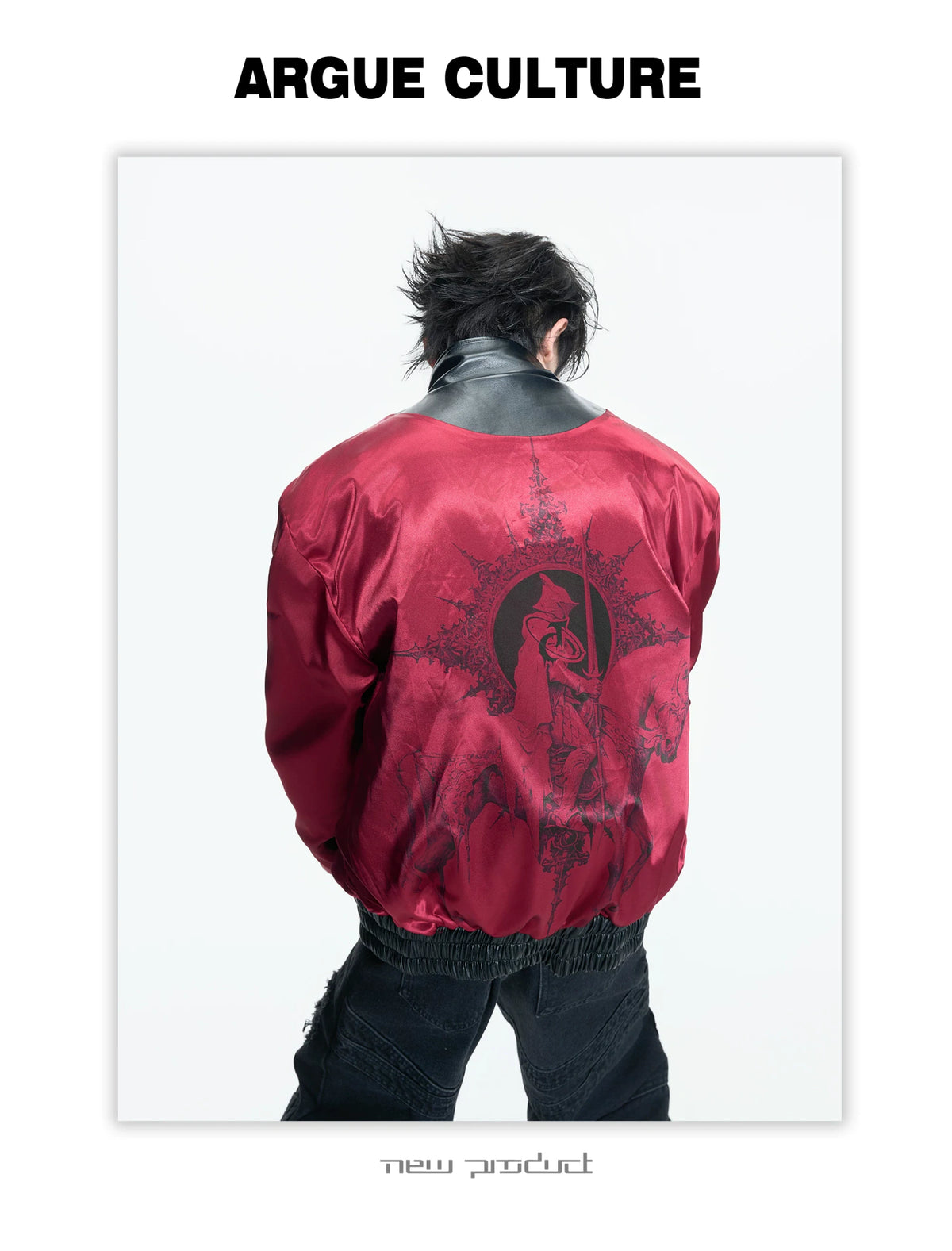 Black Faux Leather Flight Buckle Stand Collar Jacket - detail image 6