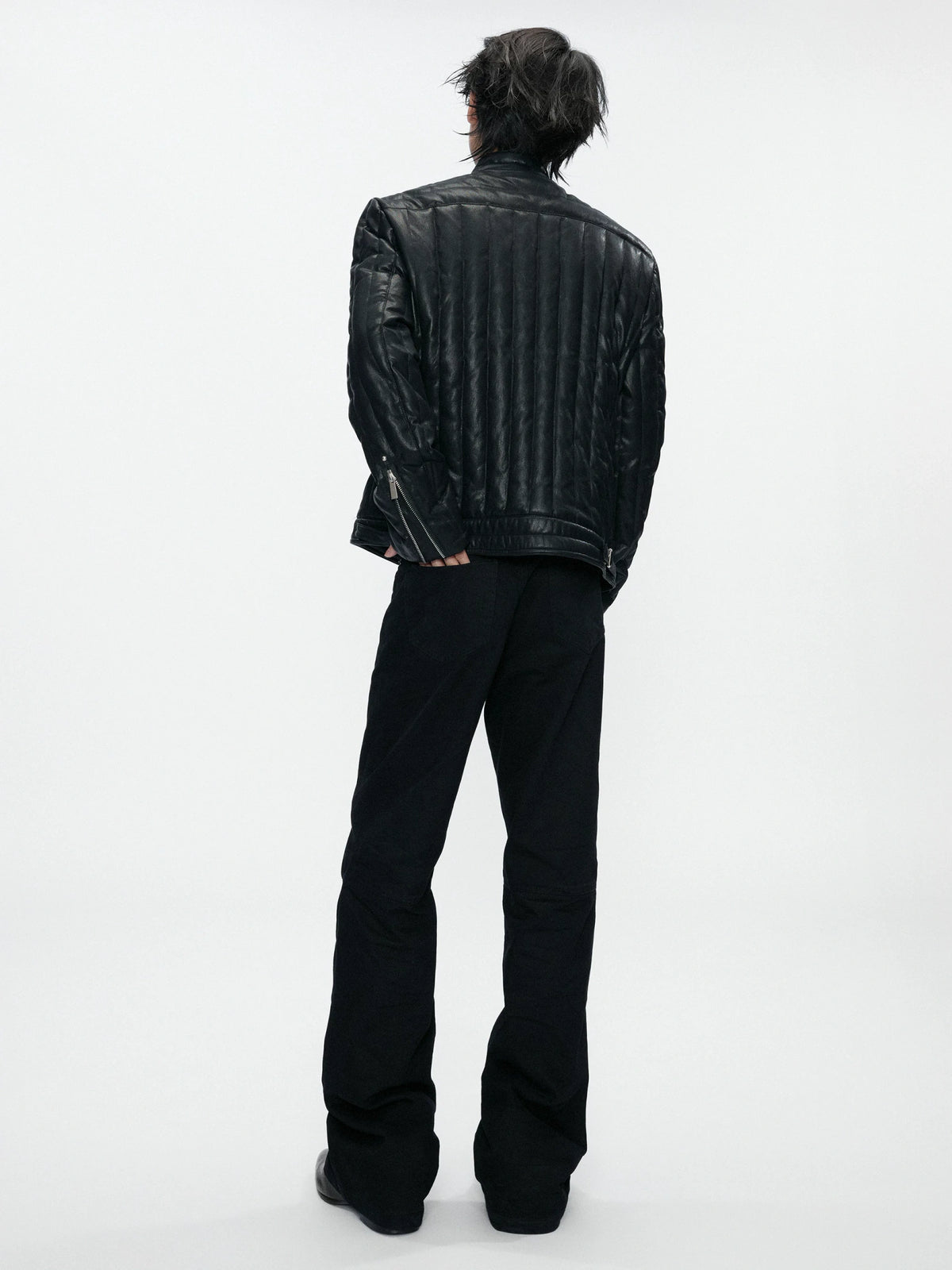 Black Multi-Pocket 3D Straight-Leg Twill Trousers - main image 5