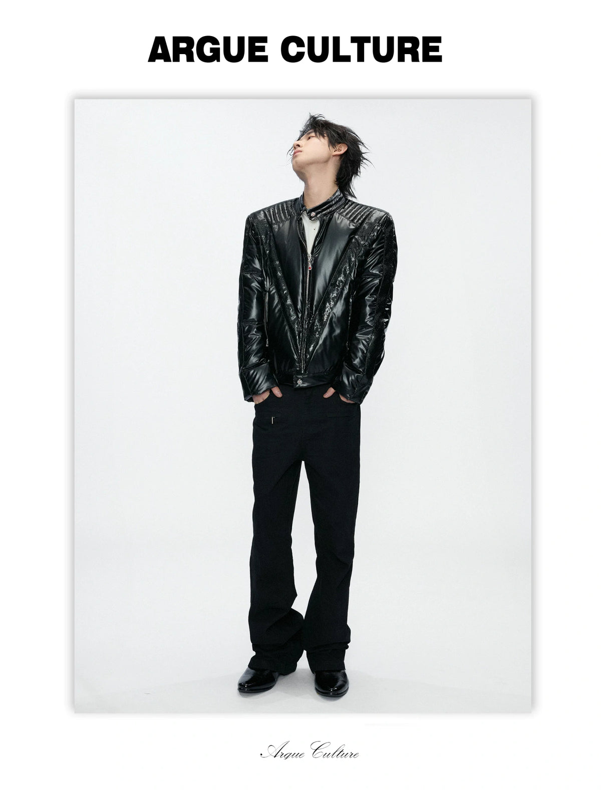 Black Multi-Pocket 3D Straight-Leg Twill Trousers - detail image 5