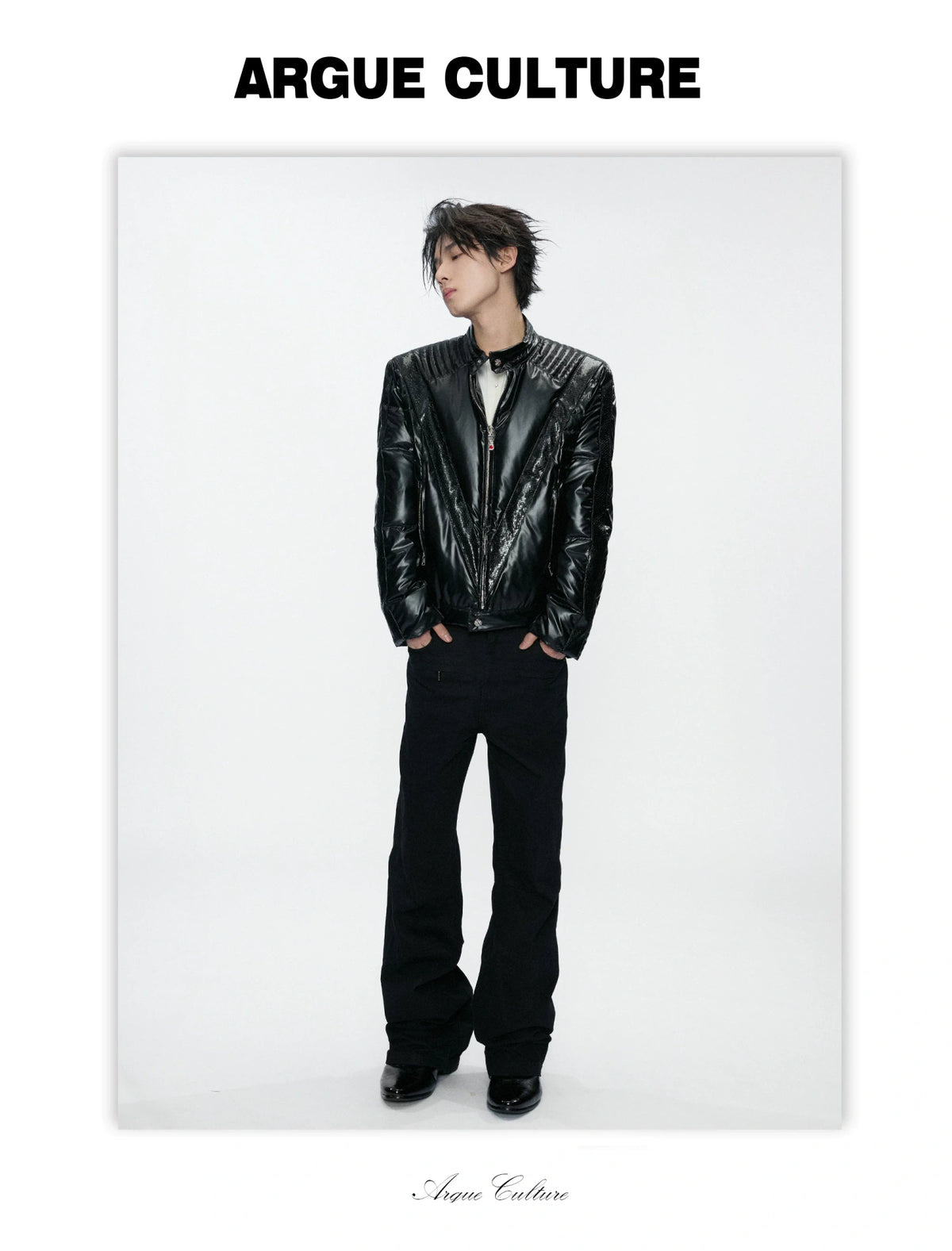 Black Multi-Pocket 3D Straight-Leg Twill Trousers - detail image 11