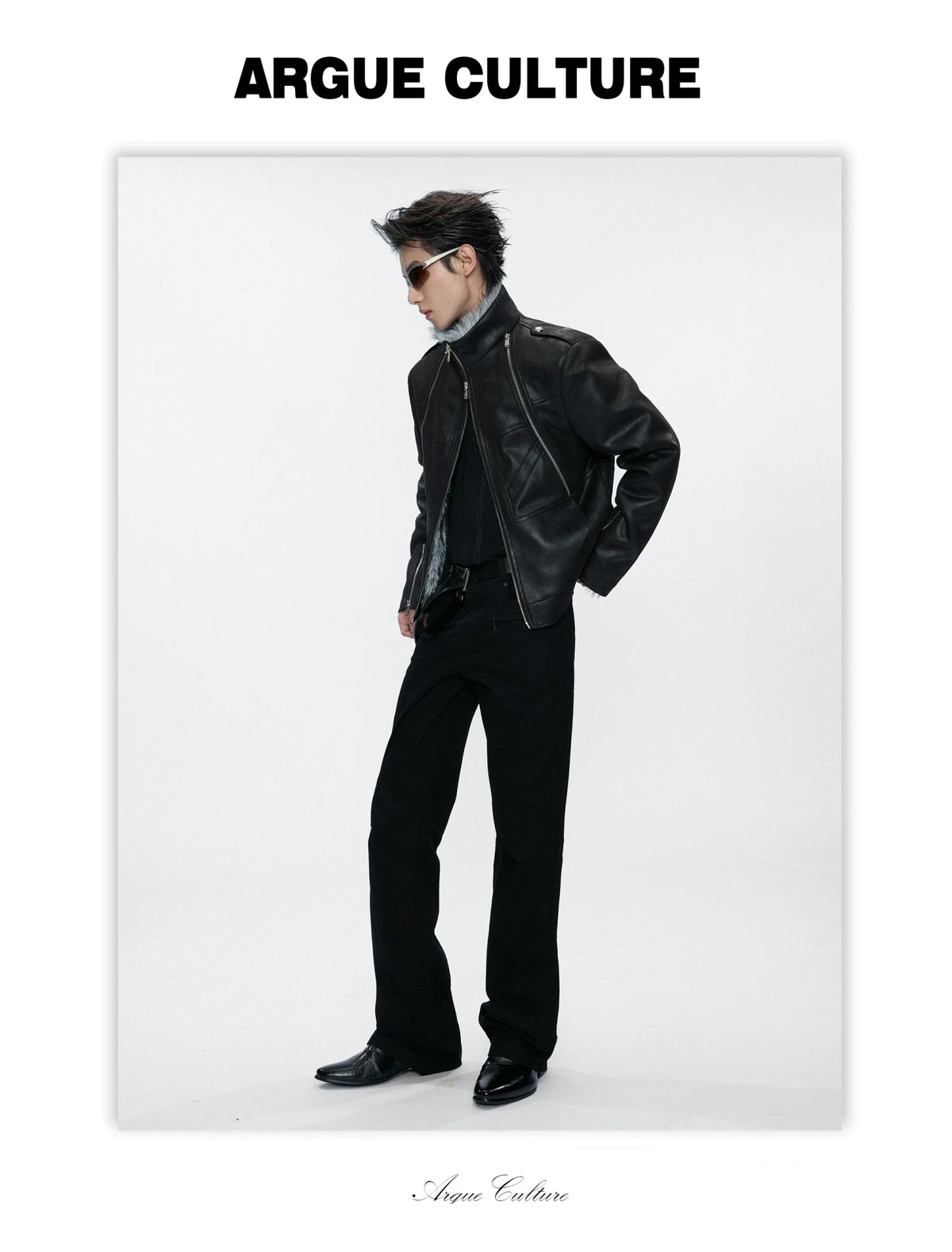 Black Multi-Pocket 3D Straight-Leg Twill Trousers - detail image 13