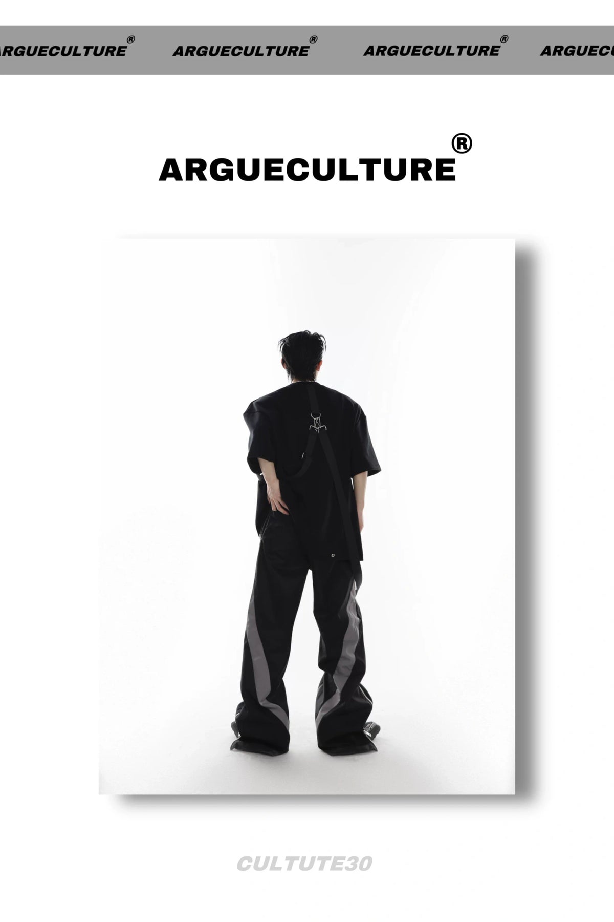 Black Oversized Metal Logo Ribbon T-Shirt | Futurist - detail image 8