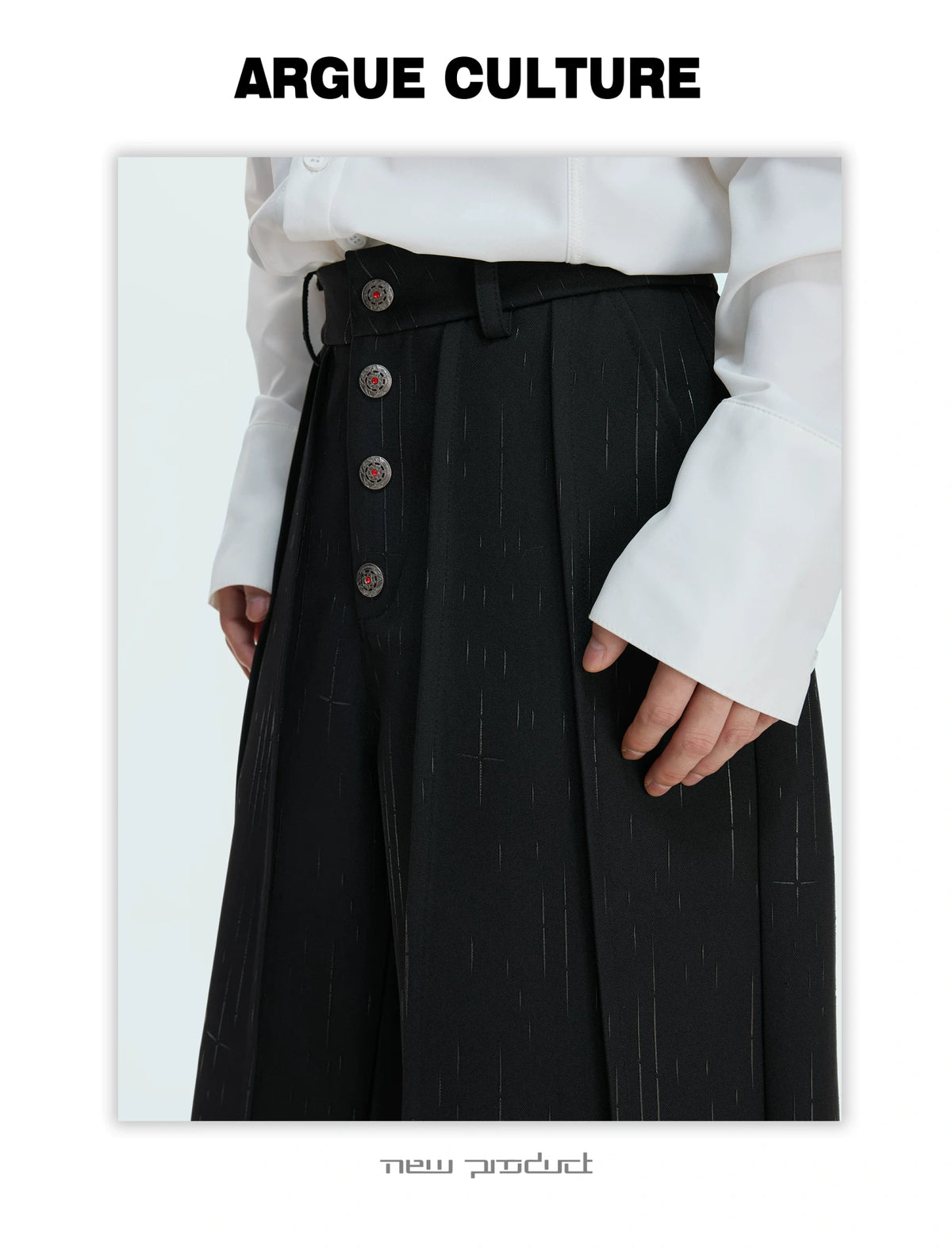 Black Pleated Blazer & Flare Pants Suit Set | Polyester - detail image 4