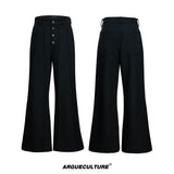 Black Pleated Blazer & Flare Pants Suit Set | Polyester - Black Pants