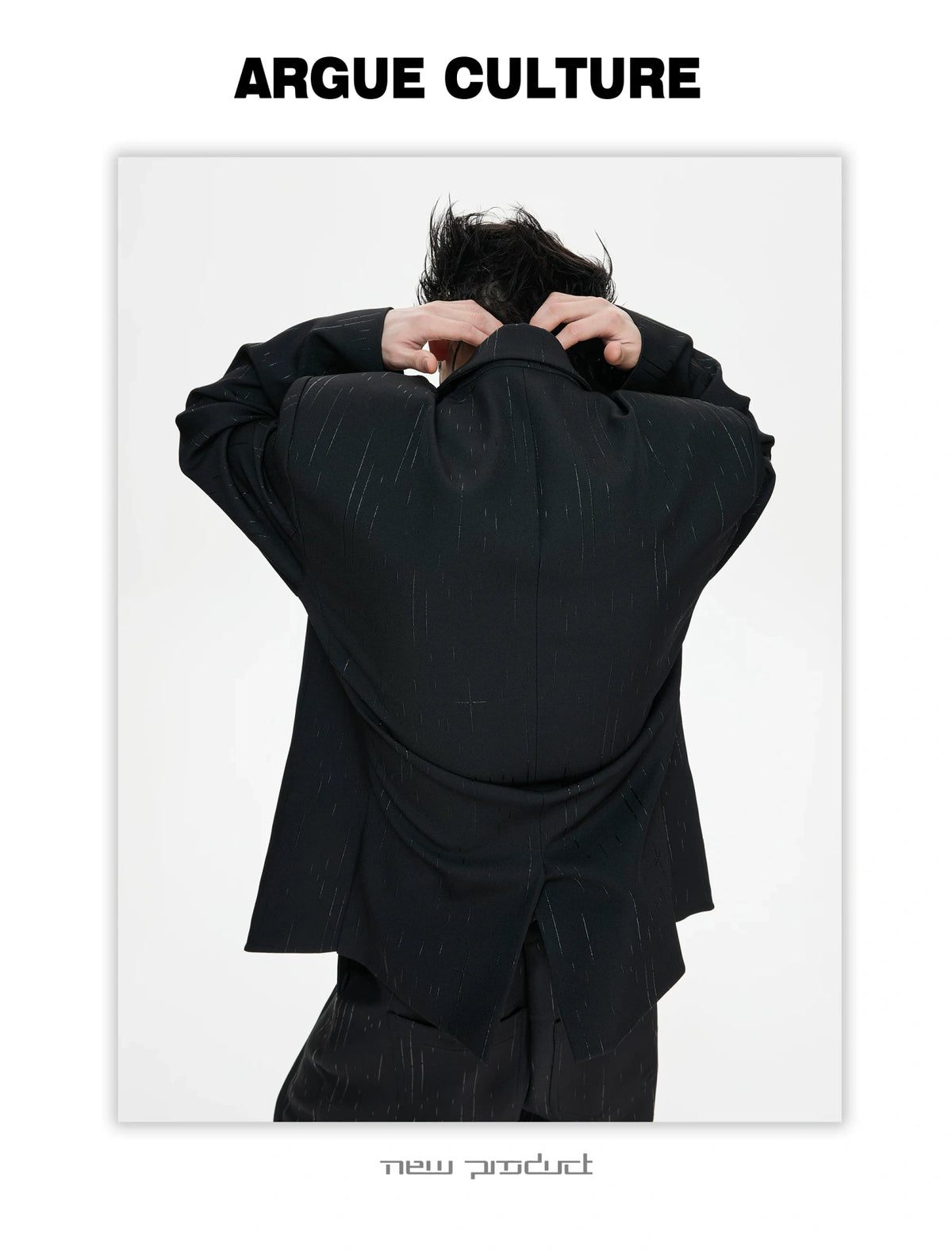 Black Pleated Blazer & Flare Pants Suit Set | Polyester - detail image 18