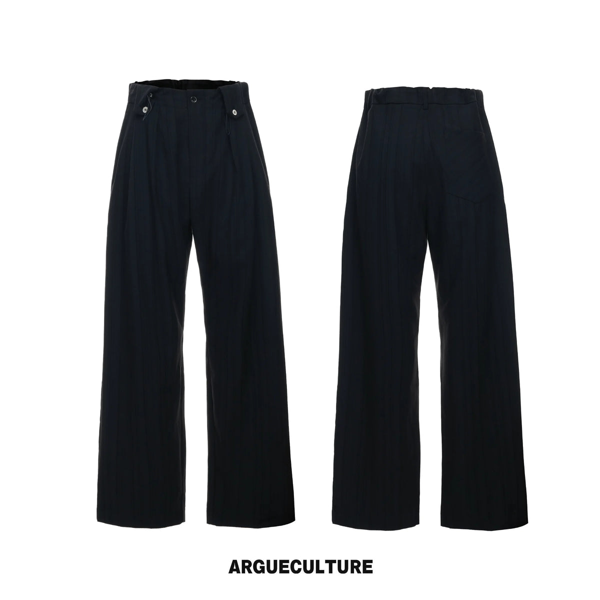 Black Tie-Detail Shirt & Pleated Wide-Leg Pants - Black Pants