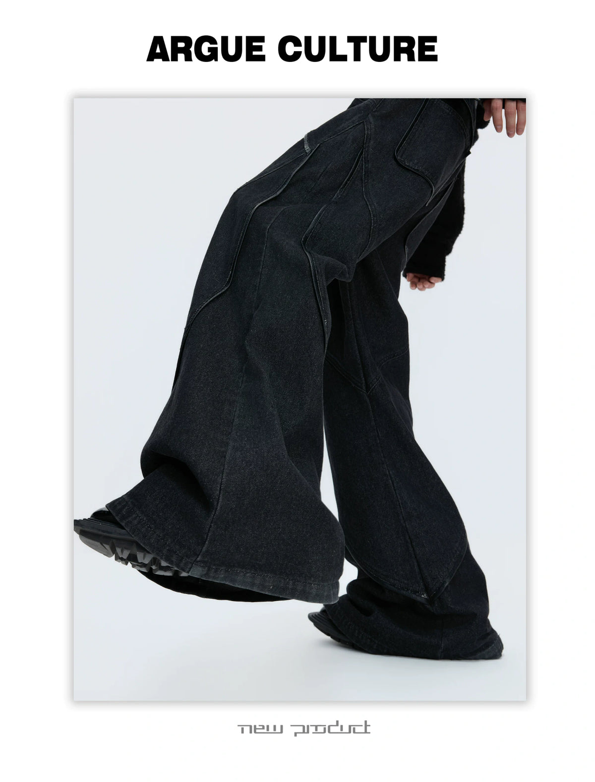 Black Washed Relaxed Straight-Leg Denim Jeans | Unisex - detail image 5