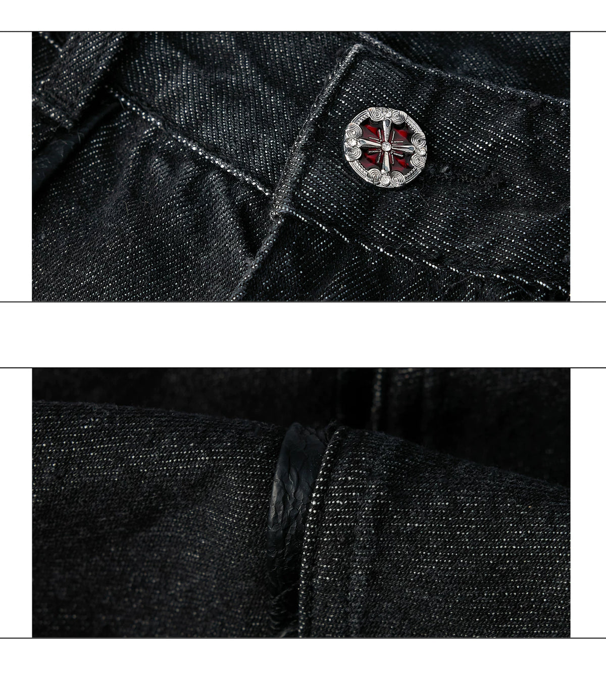 Black Washed Relaxed Straight-Leg Denim Jeans | Unisex - detail image 18