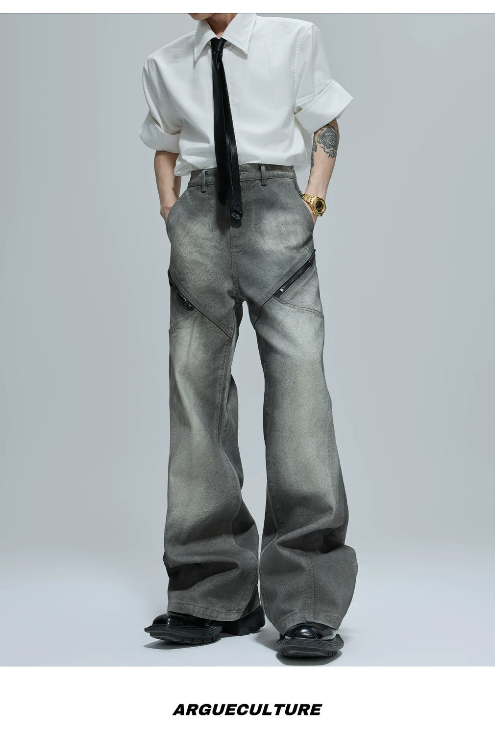 desc::cement-gray-vintage-boxy-denim-jacket-flare-set-detail-img-10