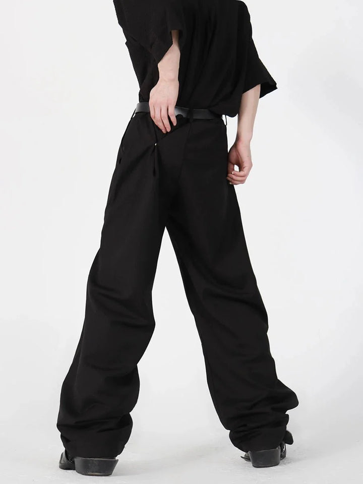 Chic Gothic Casual Trousers with Metal Zipper Deconstruction - ArguE CulturE